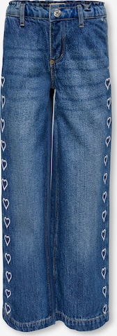 ONLY GIRLS Wide leg Jeans 'KOGCOMET HEART' in Blue: front