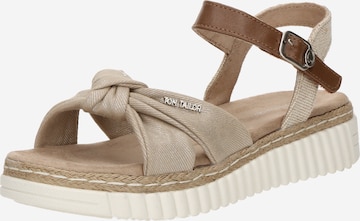 TOM TAILOR Sandals in Beige: front