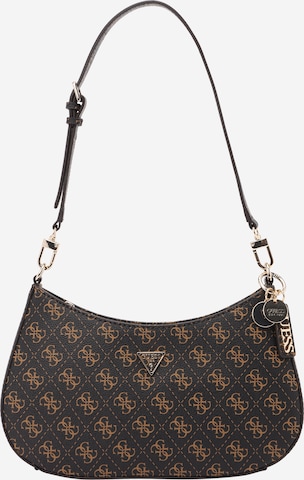 GUESS Handbag 'NOELLE II TOP ZIP SHOULDER BAG' in Brown: front
