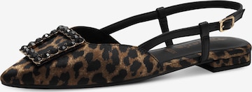 Tamaris Ballet Flats with Strap in Brown: front