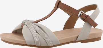 TOM TAILOR Strap Sandals in Beige: front