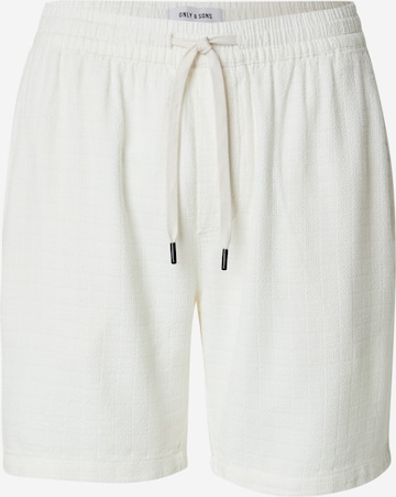 Only & Sons Regular Pants 'ONSTel' in White: front