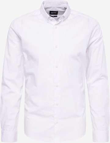Only & Sons Slim fit Button Up Shirt in White: front